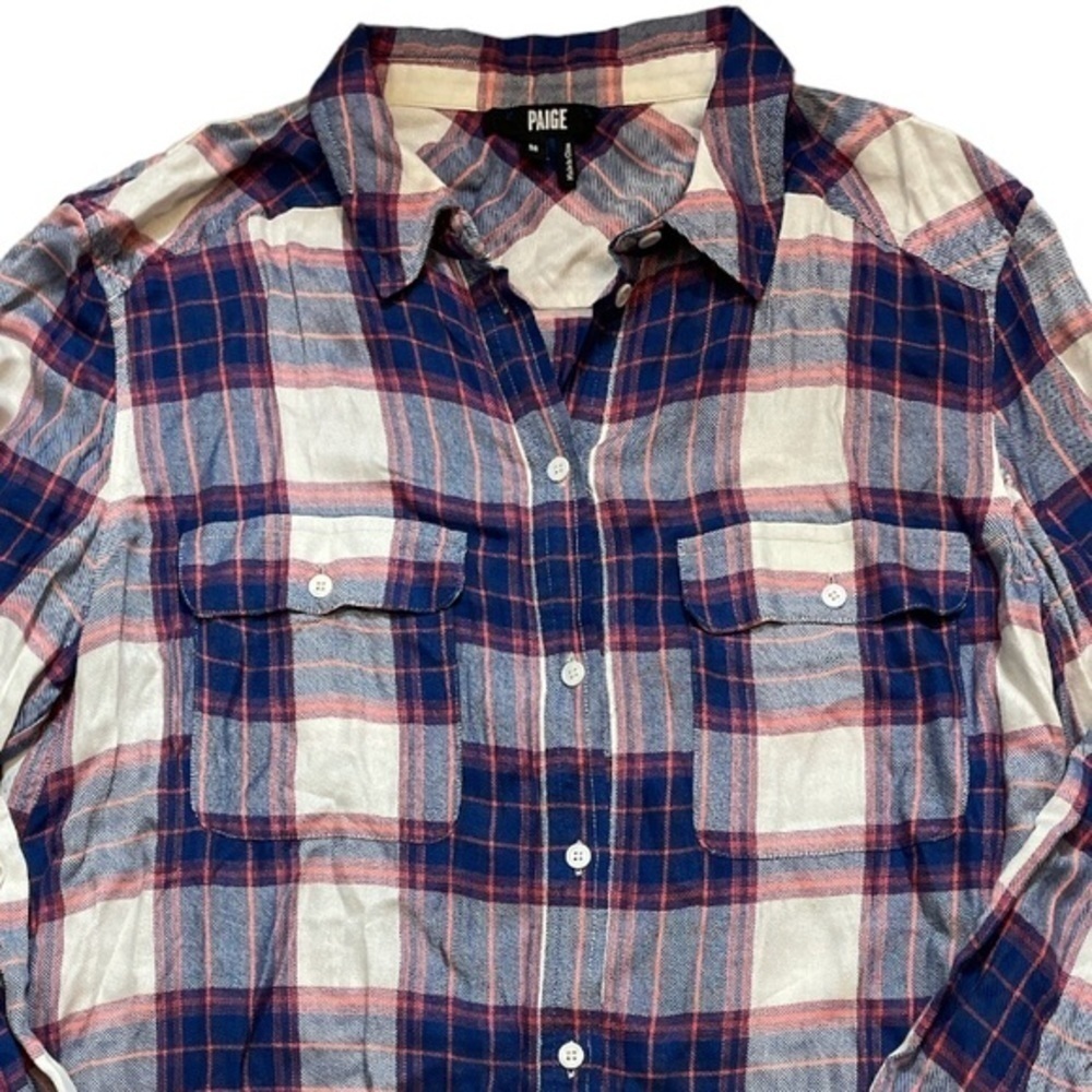 Paige Multi Colored Plaid Button Down Shirt - Picture 3 of 6